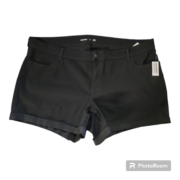 Old Navy Mid Rise WOW Black Wash Jean Shorts - Picture 2 of 4